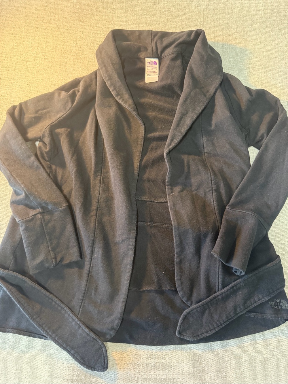 The North Face Black Fleece Open Cardigan with Embroidered Logo